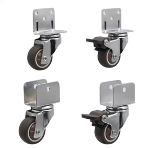 High-Quality L-Type Silent Casters for Furniture - Universal Right Angle Wheel Caster Set