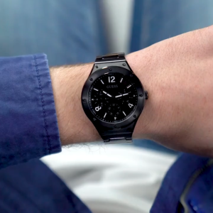 Promo Jam Tangan Pria Guess GW0454G3 Multifunction Black Case Black Stainless Steel Original Garansi 2 Tahun [✔COD][100% Authentic]