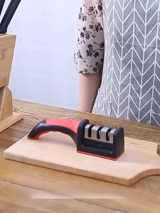 【loveme 258】Kitchen Quick Knife Sharpener Hangable Double Sided Four Stage Knife Sharpening Stone Wholesale Diamond Manual Knife Sharpening Stone