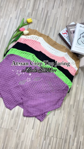 LadyLuxe - Outer Tunik Tanktop Rajut Knit Atasan Croptop Jaring Lengan Panjang Wanita style Fashion Cardigan Long Sleeve SL023