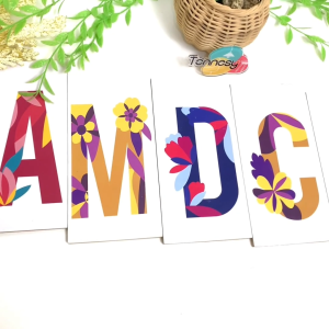 TENNESY HIASAN DINDING KUSTOM NAMA ALFABET HURUF FONT INISIAL TEXT REQUEST FLOWER BUNGA ANAK WALL DECOR PAJANGAN KAYU DEKORASI DINDING KAMAR TIDUR ANAK RUMAH