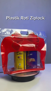 Plastik Roti Ziplock |  Plastik Roti ZipLock Seal Klip Motif Keranjang | Kantong Plastik Roti Tawar Kue