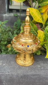 ผอบ ไม้จามจุรี ลายไทย 4นิ้ว หม้อ ผอบไม้