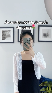 K158. Áo khoác lưới cardigan nữ mỏng khoác ngoài họa tiết ren hoa xuyên thấu áo khoác cardigan ren lưới đi biển 2024