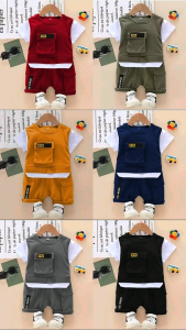 Setelan Anak Model Rompi dan Celana Pendek Motif Korean New Usia 1-5 Tahun - Fashion Trend Anak