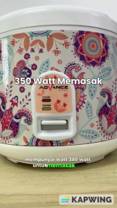 Mejikom 2 Liter Murah Rice Cooker Motif Flora Advance G-22 100% ANTI LENGKET Daya 40WATT Menghangatkan - 380WATT Memasak - 3 in 1 Menanak Menghangatkan dan Mengukus