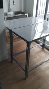 Kệ Thép 1 tầng mâm - mã số: V30.07 (D120cm x R30cm x C60cm). Đầy đủ bộ kệ. Mâm lẻ (120x30) có thể mua lắp thềm