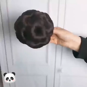 Women Flower Hair Bag Bridal Ball Head Hair Natural Curly Hair Bun Wig Extension Pad with Clip