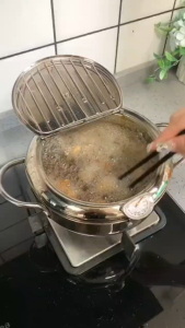 1pc Stainless Steel Oil Pan Household Tempura Oil Fryer Small Oil Saving French Fries Frying Pan
