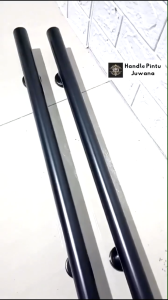 Gagang pintu rumah model bulat full black 33cm 45cm 60cm Handle PintuRumah Modern tarikan pintu rumah minimalis murah anti karat