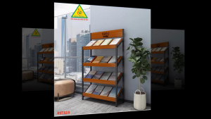Kệ trưng bày sản phẩm hàng hóa  kệ trang trí khung sắt mặt gỗ KST419- Nội thất lắp ráp Viễn Đông Adv