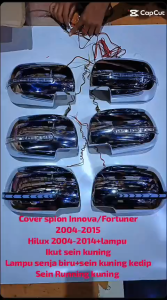 COVER SPION TUTUP SPION INNOVA LAMA/OLD BARU/NEW GRAND NEW INNOVA BARONG 2004 - 2015 COVER SPION FORTUNER 2004-2010 HILUX 2004-2014 MODEL TEMPEL + LAMPU KECIL CHROME RUNNING KEDIP 2WARNA
