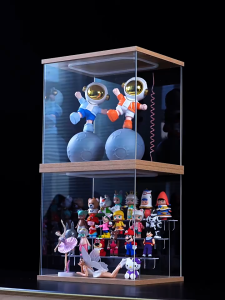 3-6 ชั้นแหวนไฟ นํา อะคริลิคแสดงกรณีที่มีประตูสําหรับรูปการกระทํา