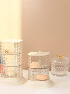 TEMPAT KOSMETIK 3TINGKAT PUTAR PREMIUM KRISTAL 360 PUTAR CHANDRA TOSERBA