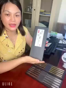 Hộp 5 đôi đũa inox 304 cao cấp xuất nhật đũa inox cao cấp Nhật bản màu vàng bạc