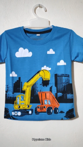 Baju Kaos Distro Anak Laki Laki Karakter Ekskavator Keren Import 1 - 10 Tahun - Hypelane