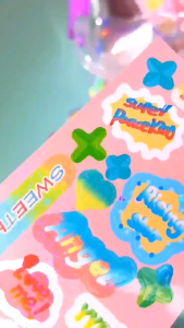 Berbagai Kartun Shiny Stiker 100 Lembar/Mahasiswa DIY Hias Bahan Stiker/Colorful Cartoon Cute Stiker