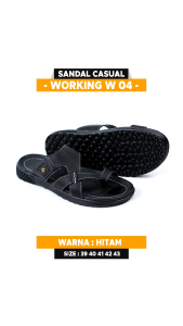 Sandal Pria Slop Model Casual Slide Working W-04 / Sandal Kulit Pria Distro