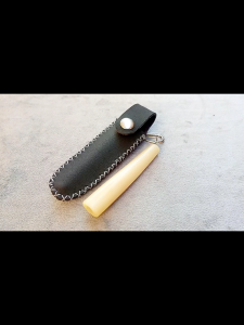 paket hemat once pipa cangklong tulang sapi motif polos pendek 7-8 cm plus sarung kulit sintetis