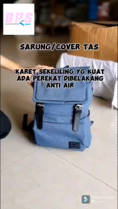 Sarung Tas Ransel Cover Bag Punggung Waterproof Anti Air Debu ada Perekat Dibelakang Jahitan Kuat