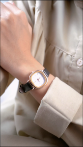 PhiLipe Ricci Jam Tangan Wanita Kulit Korea Kotak Kecil Simple Hitam 7474 Women Watches Original