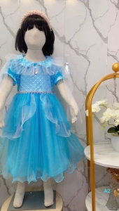 Dress Ulang Tahun Anak Perempuan Motif Sandrio Melody 2024 Viral Bahan Katun Silk Premium Umur 3-8 Tahun/Gaun Ulang Tahun Model Terbaru