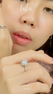 Lulu Moissanite Jewelry - Perhiasan Wanita Cincin Berlian Moissanite 1 Carat Lapis Emas 18K - Bella Round Cut Moissanite Ring 0.5CT/1CT/2CT/3CT Sertifikat GRA