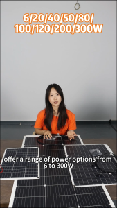 Flowatt 120W Flexible Solar Panel Monocrystalline Silicon Solar Panel Home High Conversion IP67 Waterproof Rechargeable Power System