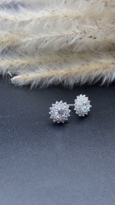 Hoa Tai Bông Tai Nữ Hoa Đá Hàng Chính Hãng Bạc Hiểu Minh HT377