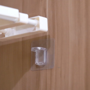 Transparent Adhesive Wall Hook - Punch-free Self-adhesive Hook for Cabinet Partition - Support Frame Stickers Hanger - Kitchen Bedroom Wardrobe Strong Hooks