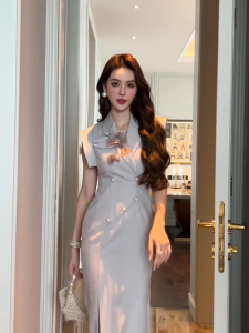 ZYHT EraVogue Váy nữ Váy xám Váy phù hợp Váy không tay Váy công sở Váy Hiso Váy cổ điển Váy công sở Váy dự tiệc Váy dạ hội 50897