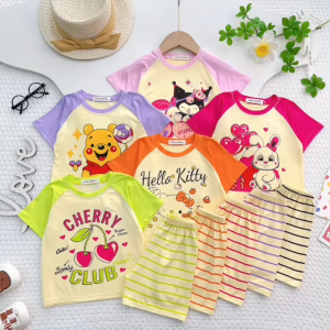 Bộ Cộc Tay Dành Cho Bé Gái Thun Lạnh Minky Mon Bé Từ 9-26kg Cao 80-125Cm