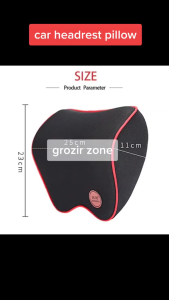Bantal Leher Mobil Memory Foam Car Headrest Sandaran Kepala Jok Mobil Bahan Busa Empuk Nyaman AA