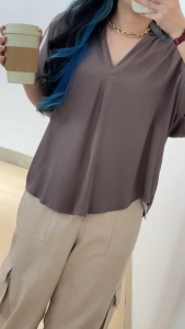 6136 Willa Cotton Top Blouse Atasan Wanita Oversize Kemeja Katun Wanita
