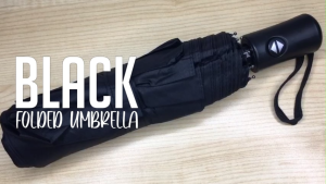 MP00 Printable Black Foldable 8 Ribs Umbrella Automatic 3 Fold Umbrella