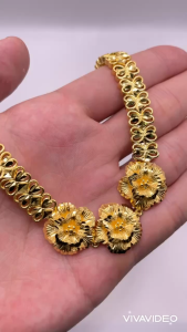 Lắc tay cô dâu màu vàng kiểu dáng hoa mai Trang sức ngày cưới dành cho cô dâu thiết kế hình hoa mai trangsucmoiluatuoi.RIN