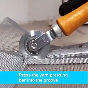 Screen Rolling Wheel Tools Double Headed Wooden Handle Window Screen Spline Roller With Bearing For Installing Screens Screen Frame Repair Roller Window Install Tool Renovator Window Installation Screen Door Household