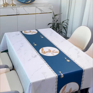 PVC Table Cloth 4/6/8 Seaters Waterproof Oilcloth for Coffee Table Mat Mantel Rectangular Plastic Dinner Table Mat Table Cover