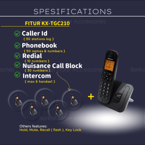 Telepon Wireless Panasonic KX-TGC210 - Hitam