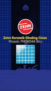 Zehn Keramik Dinding Glass Mosaic PMSK044 30.6cm X 30.6cm X 0.6cm Biru