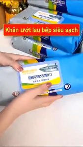 Khăn ướt lau bêp đa năng 1 gói 80 tờ siêu sạch tiết kiệm thời gian