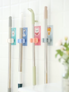 🔰 CHEAPEST > Korean Wall Mount Mop Hooks Bathroom Kitchen Living Room Brush Broom Umbrella Clamp Holder