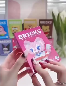 Mainan Bricks Block karakter kartun DIY Sanrio Anime Mini Nano Block Puzzle