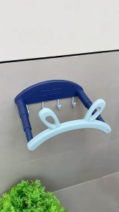 1Pcs Rabbit Ears No Punching Washbasin Hook Foldable Wall-Mounted Washbasin Holder For Bathroom