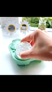 Rose Ice Cube Tray Silicone Ice Cube Mold Easy Released Reusable 4 Giant 3D Rose Flower Ice Cube Tray Jelly Ball Mould