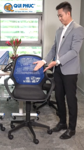 Ghế Xoay Văn Phòng Lưới Dona - Chính Hãng Qui Phúc - Ghế Xoay 360 Độ Khung Ghế Nhựa PP Nguyên Khối
