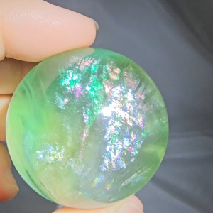 White Phantom Blue Needle Green Fluorite Sphere /白幽灵，蓝针，隐山，彩虹，绿萤石球
