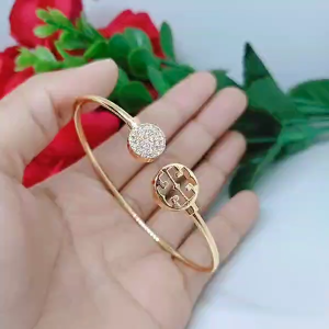 Gelang Bangle Fleksibel Perhiasan Aksesoris Lapis Emas Tidak Mudah Luntur R1-5C