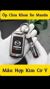 Ốp Chìa Khóa Xe Mazda 2 3 6 CX-5 CX-3. CX-30 CX-8 2022 2023 2024 Hợp Kim Cao Cấp Họa Tiết Cờ Ý Mẫu Có Dây LOGO