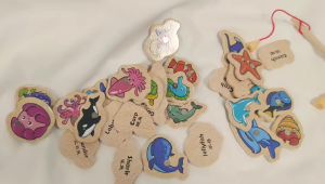 Mumystation Mainan Memancing Magnetik Kayu Pendidikan Pancing Ikan Magnet Mancing Mainan Ikan Kartun Fishing Game